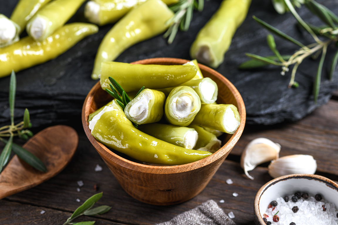 Grüne Peperoni mit Frischkäsefüllung 150g