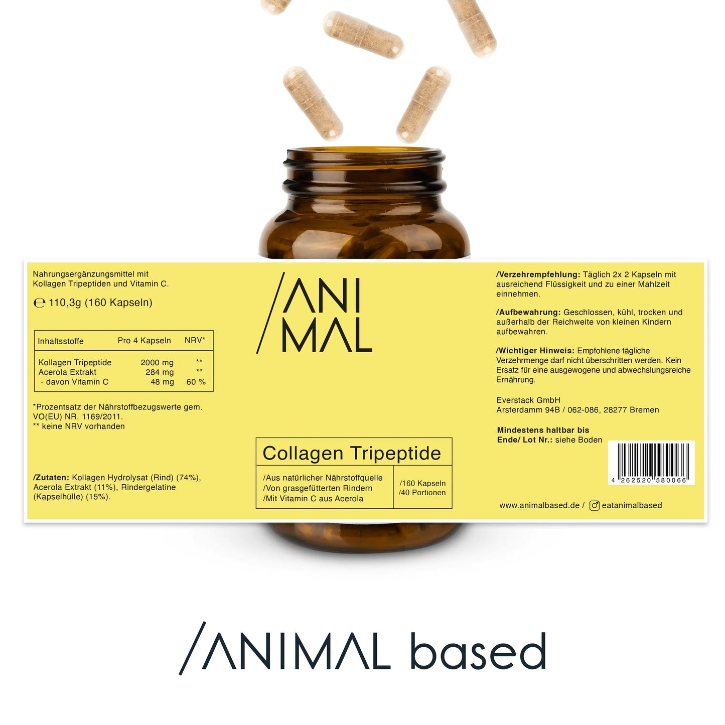 Collagen Tripeptide - mit natürlichem Vitamin C aus Acerola