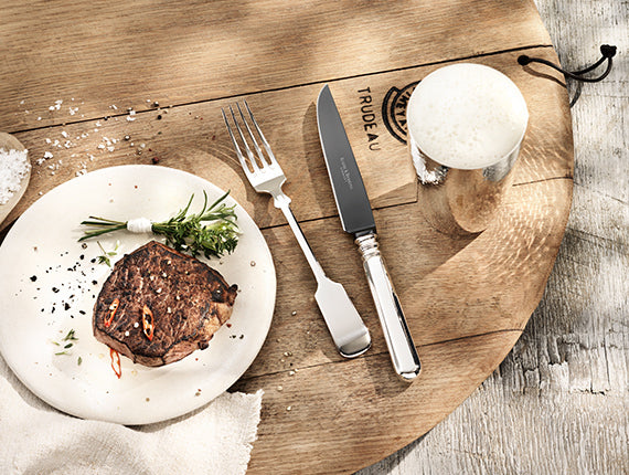 Robbe & Berking - GRILLSET Alt-Spaten Frozen Black - 4tlg. Sterling Silber