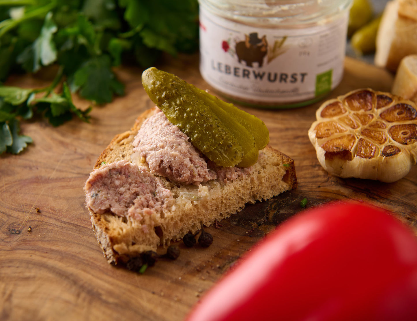 Leberwurst im Glas vom Weideschwein