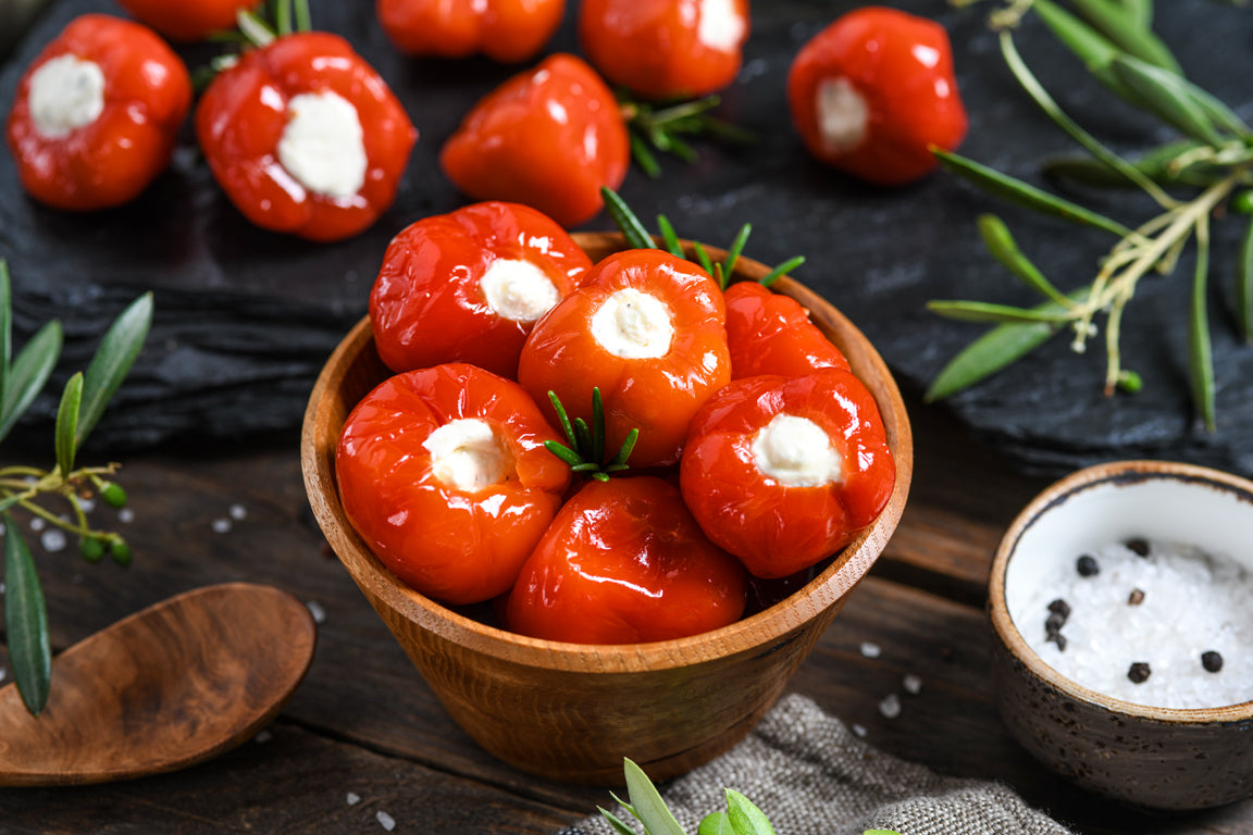 Rote Kirschpaprika mit Frischkäsefüllung 150g