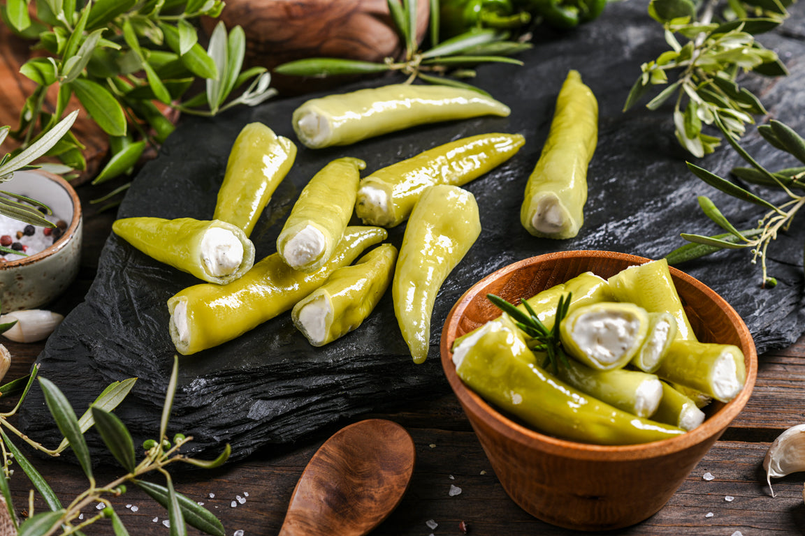Grüne Peperoni mit Frischkäsefüllung 150g