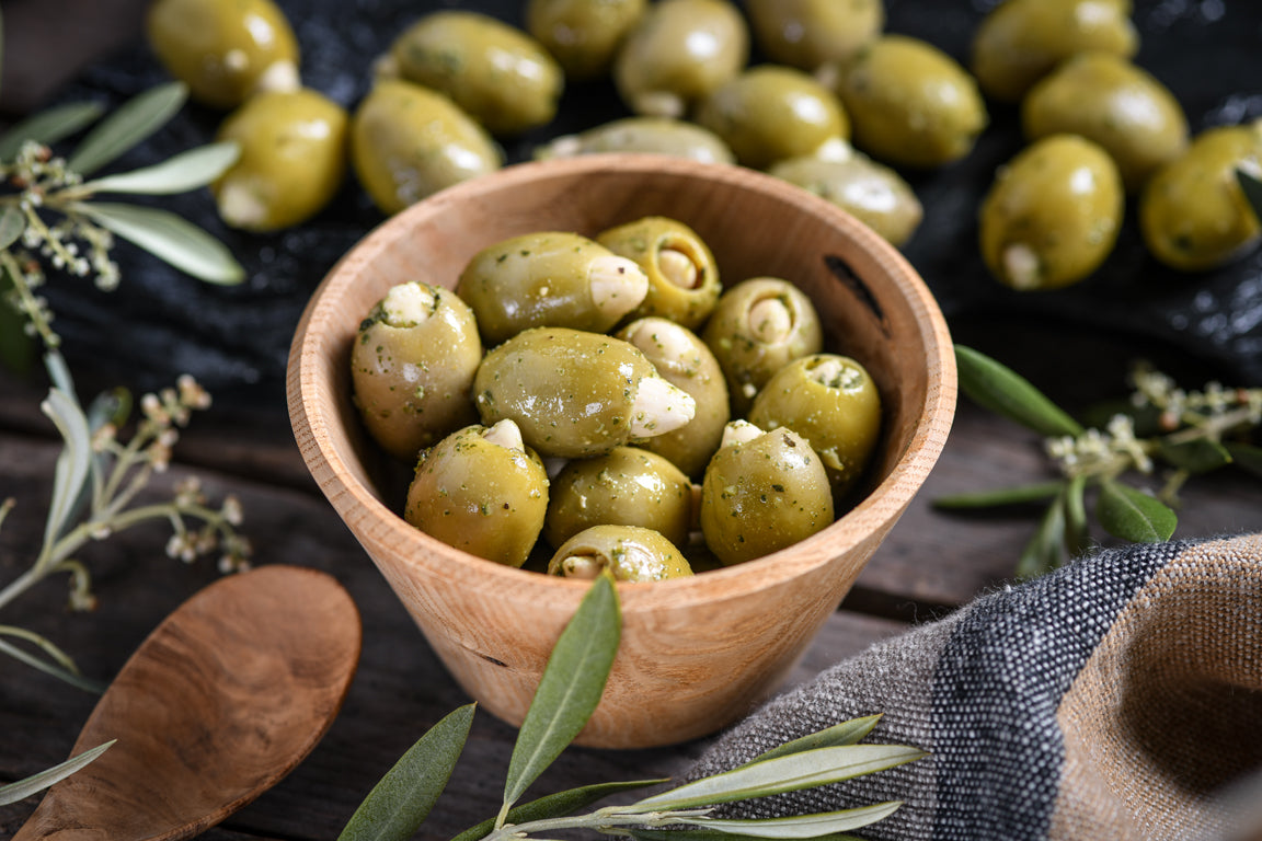 Mandeloliven mit Pesto 150g