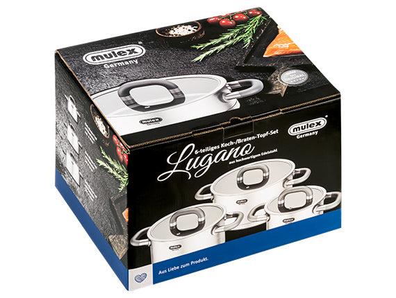 Mulex - Lugano Edelstahltopfset mit 3 Topfgrößen