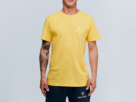 Die Schmiede – Pánské tričko KREUTZERS Basic s kulatým výstřihem (taxi yellow)