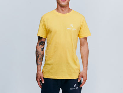 Die Schmiede – Pánské tričko KREUTZERS Basic s kulatým výstřihem (taxi yellow)