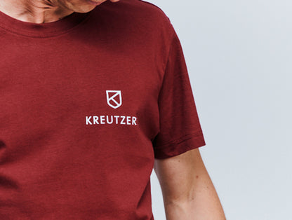 Die Schmiede – Pánské tričko KREUTZERS Basic s kulatým výstřihem (bordó)
