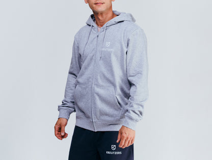 Die Schmiede – KREUTZERS Basic Zip Hoodie Men (melírovaná šedá)