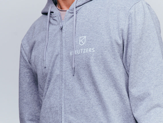 Die Schmiede – KREUTZERS Basic Zip Hoodie Men (melírovaná šedá)