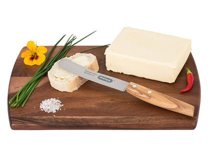 Mulex - Buckelsmesser / Frühstücksmesser geschmiedet mit Olivenholz - gerade Klinge