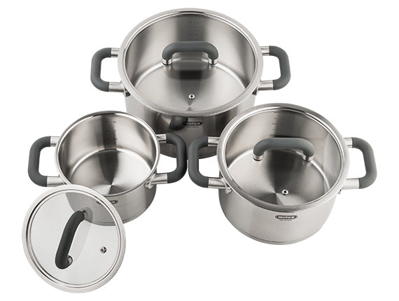 Mulex - Lugano Edelstahltopfset mit 3 Topfgrößen