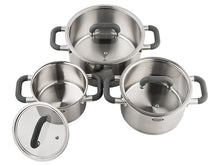 Mulex - Lugano Edelstahltopfset mit 3 Topfgrößen