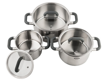Mulex - Lugano Edelstahltopfset mit 3 Topfgrößen