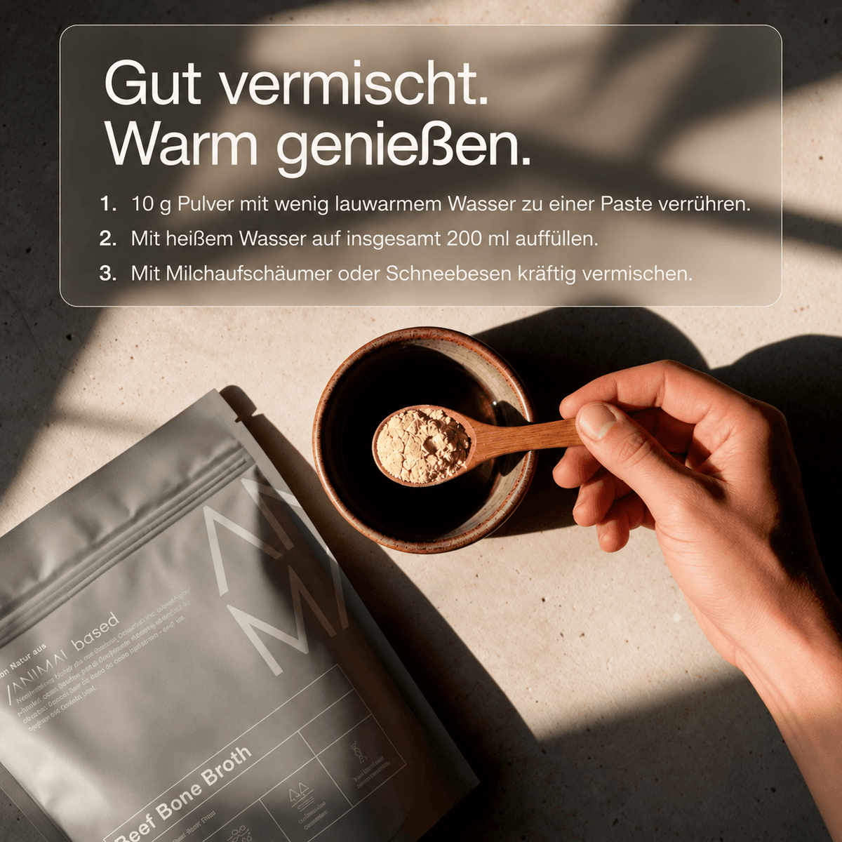 Knochenbrühe Pulver 500g – Weiderind aus Schweden