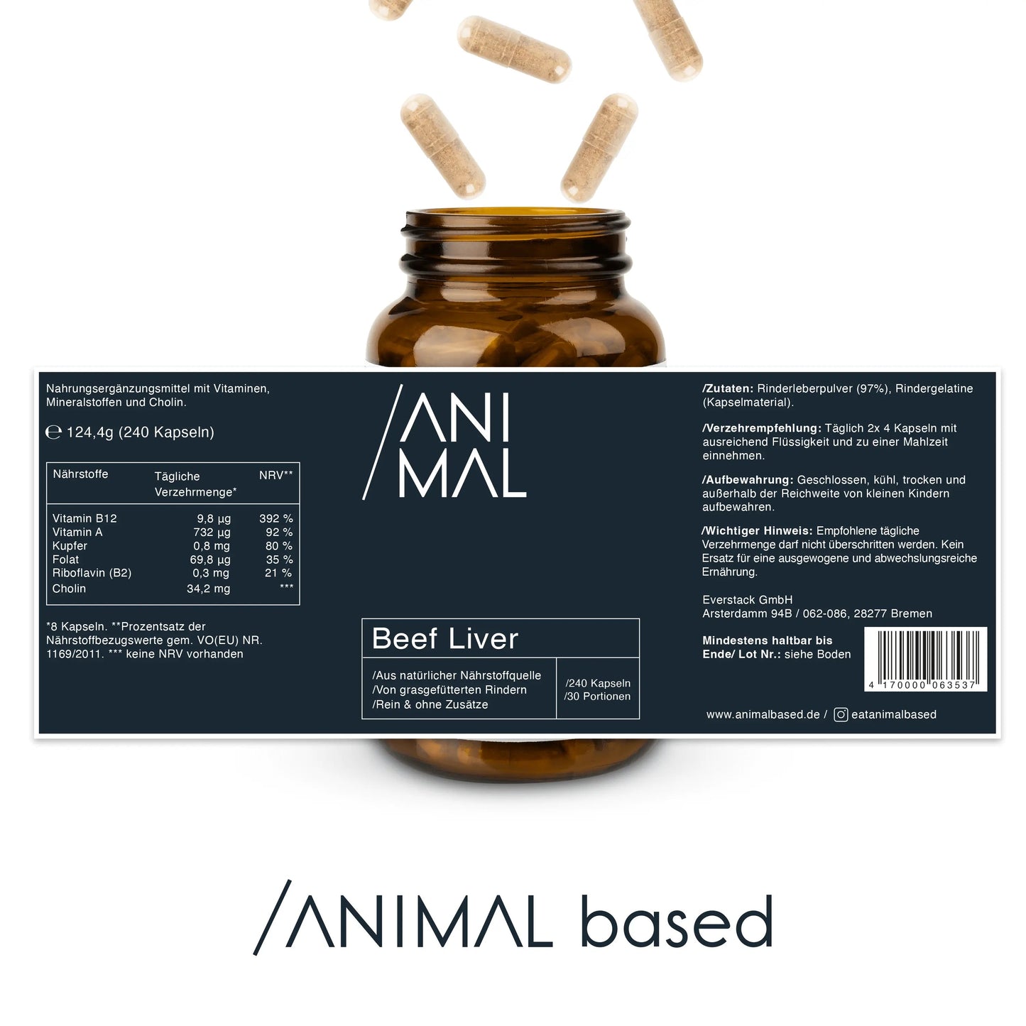 Rinderleber Kapseln - Grass Fed Beef Liver