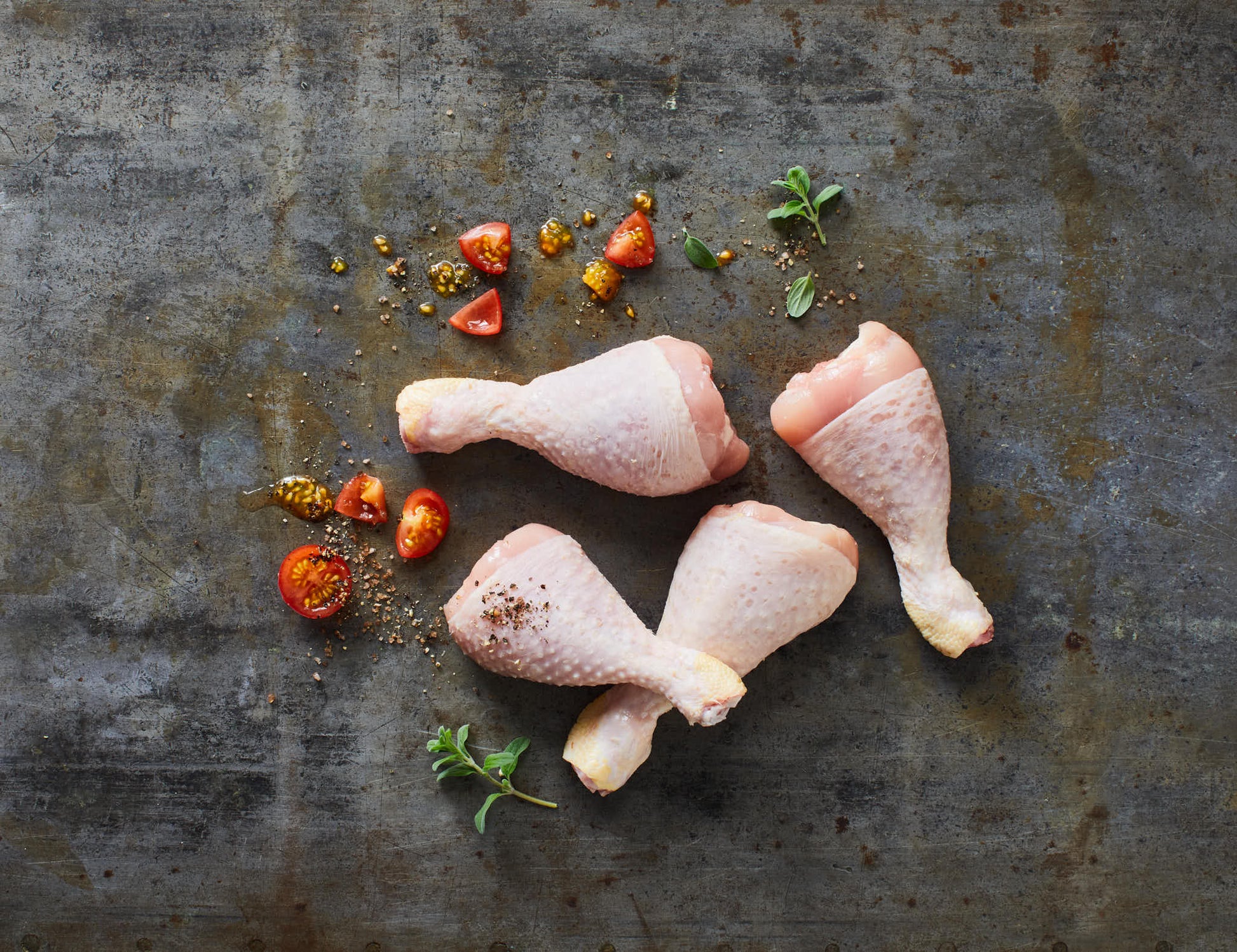Chicken Drumsticks roh mit Gewürzen