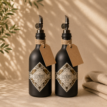 2 elegante Flaschen für Essig und Öl im Gin-Design - 500 ml