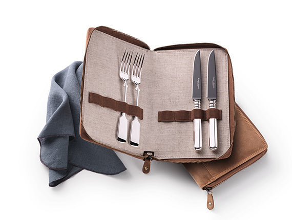 Robbe & Berking - GRILLSET Alt-Spaten Frozen Black - 4tlg. versilbert