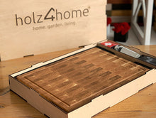 Holz4Home - Premium Schneidebrett-Set Stirnholz Eiche Würfelmuster