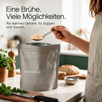 Knochenbrühe Pulver 500g – Weiderind aus Schweden