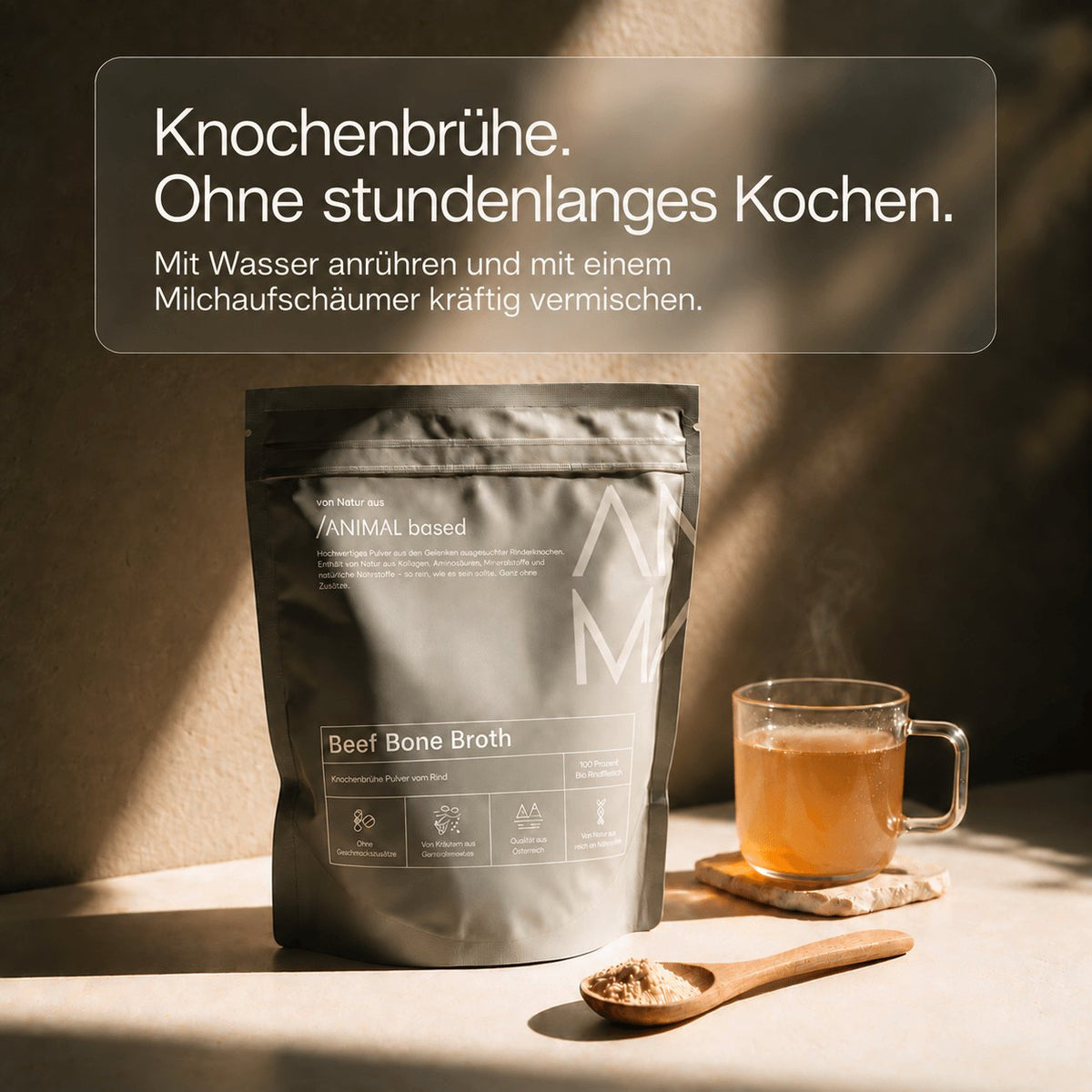 Knochenbrühe Pulver 500g – Weiderind aus Schweden