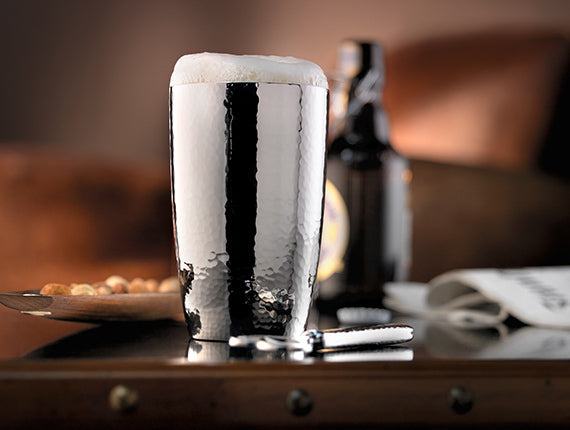 Robbe & Berking - BIER- & LONGDRINKBECHER Martelé - versilbert