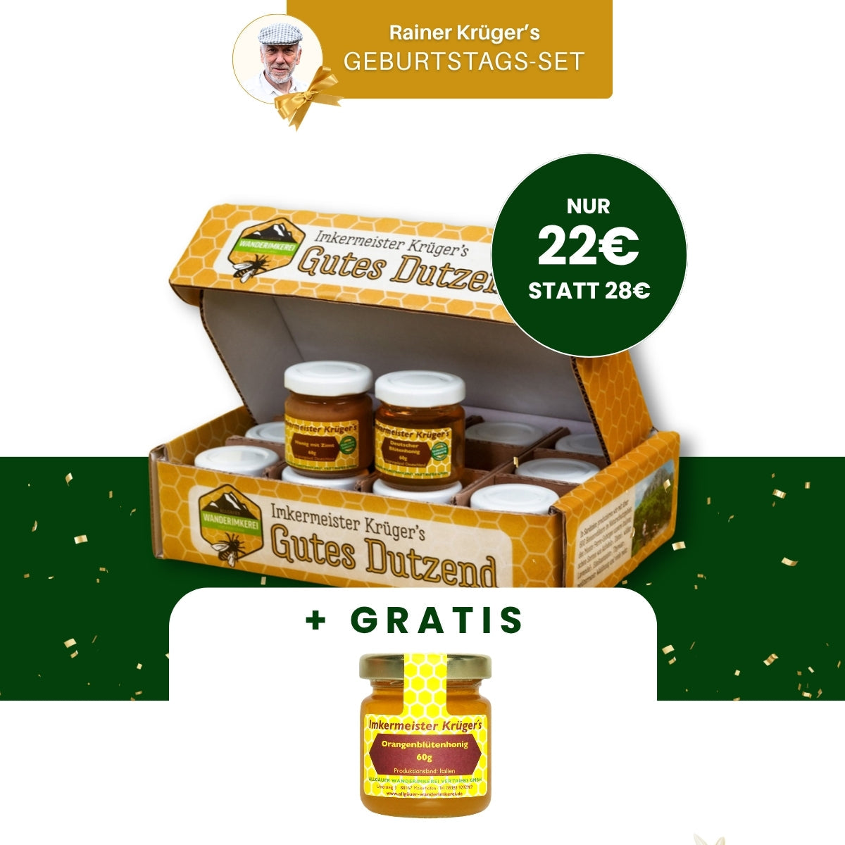 Gutes Dutzend 12er-Honig-Geschenkset je 60g