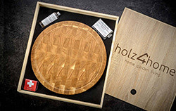 Holz4Home - Premium Schneidebrett-Set rund 40 cm / Hackblock